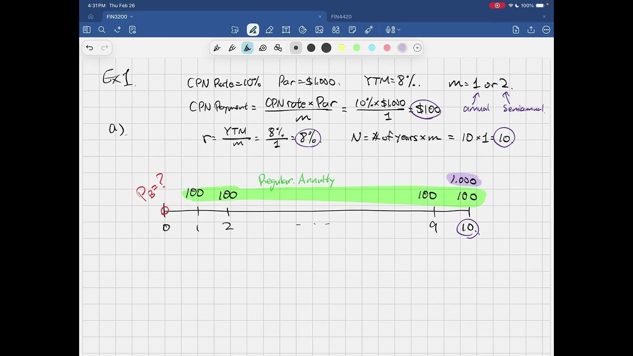 Bond Pricing Example - Topic 5 Ex 1