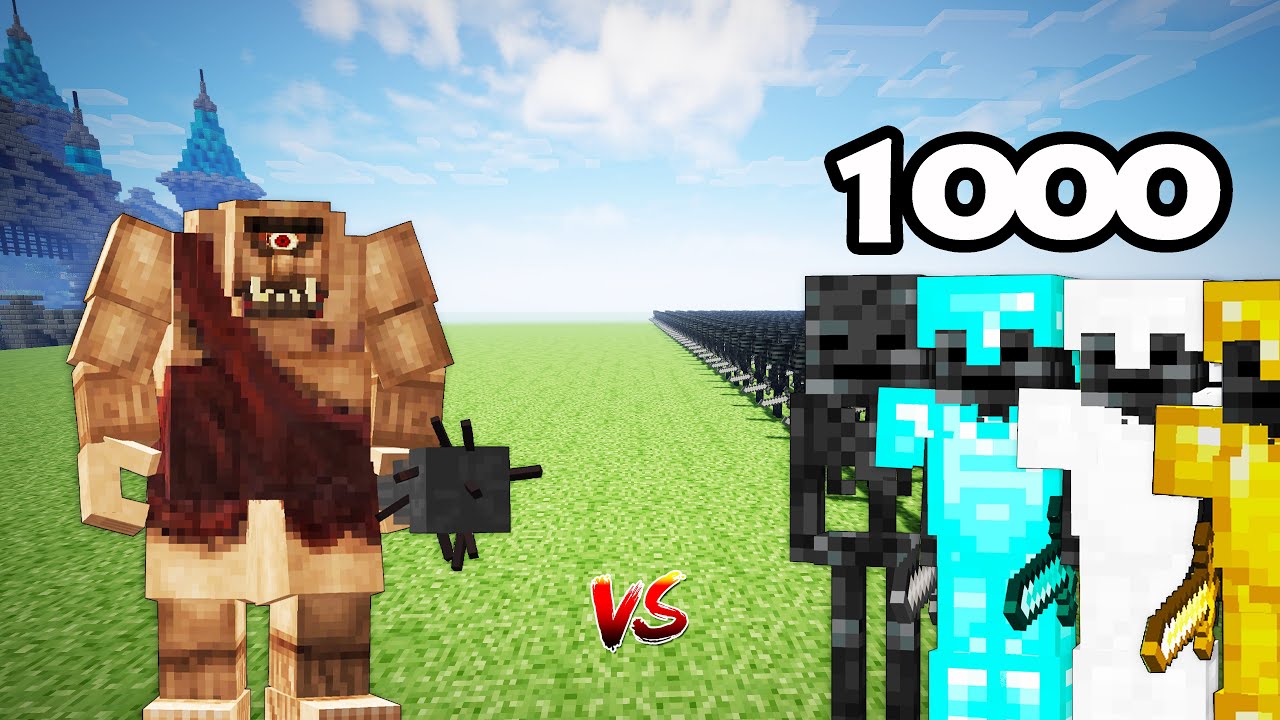Cyclops Vs 1000 Wither Skeletons | Minecraft |