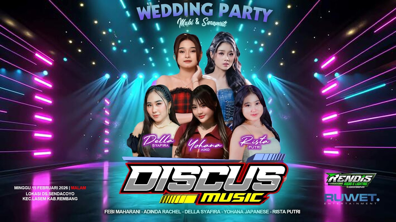 🔴LIVE DISCUS MUSIC - WEDDING PARTY MUJI & SARASWATI -SENDANGCOYO LASEM - RENDIS AUDIO