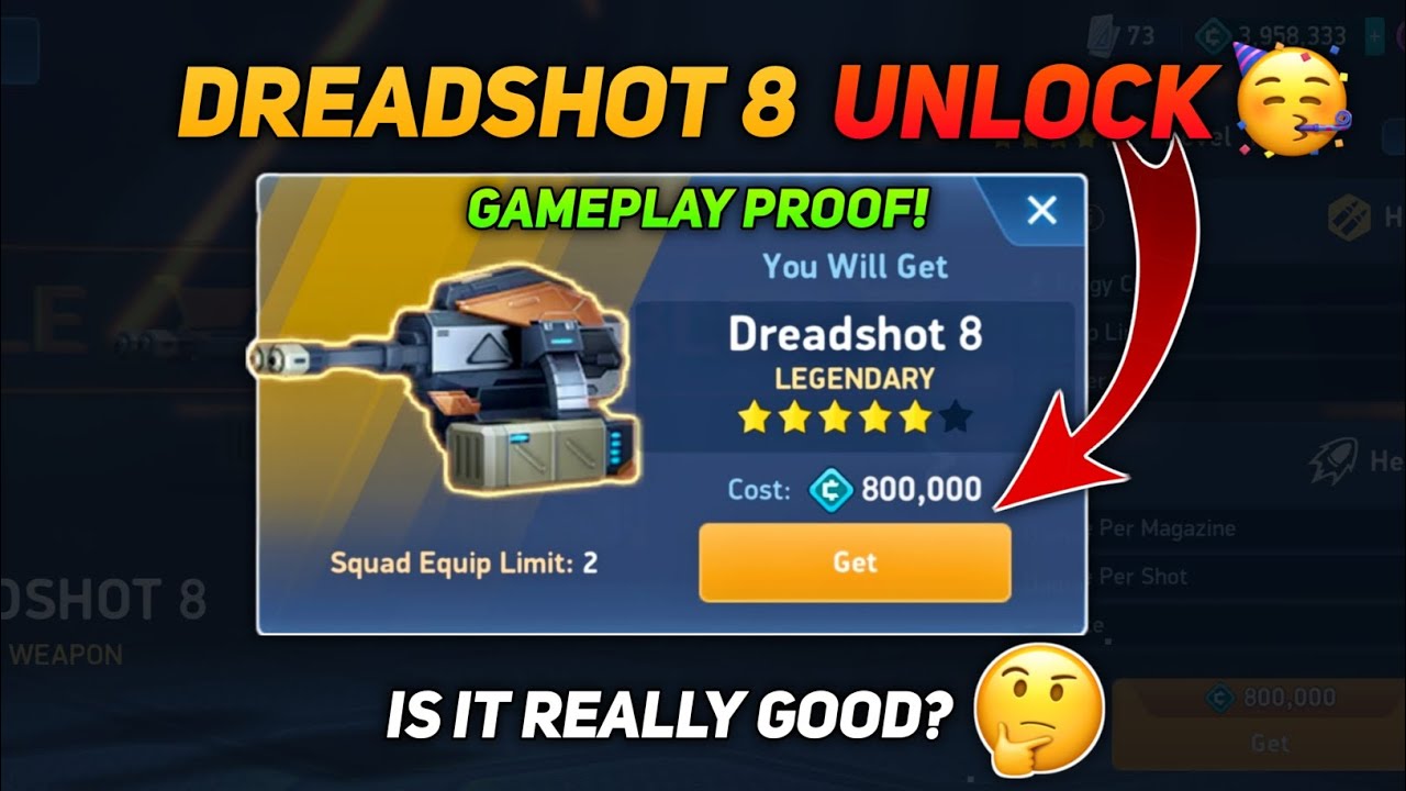 DREADSHOT 8 Unlock + Gameplay 🔥🔓| Dreadshot New Update 🎉 | Mech Arena 