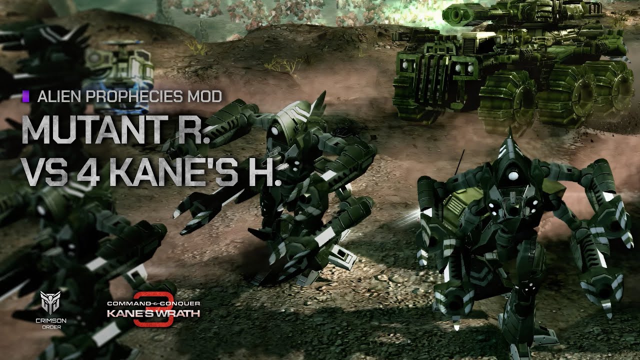 Kane's Wrath [Alien Prophecies Mod] - Mutant Republic vs 4 Kane's Harbingers Brutal AI