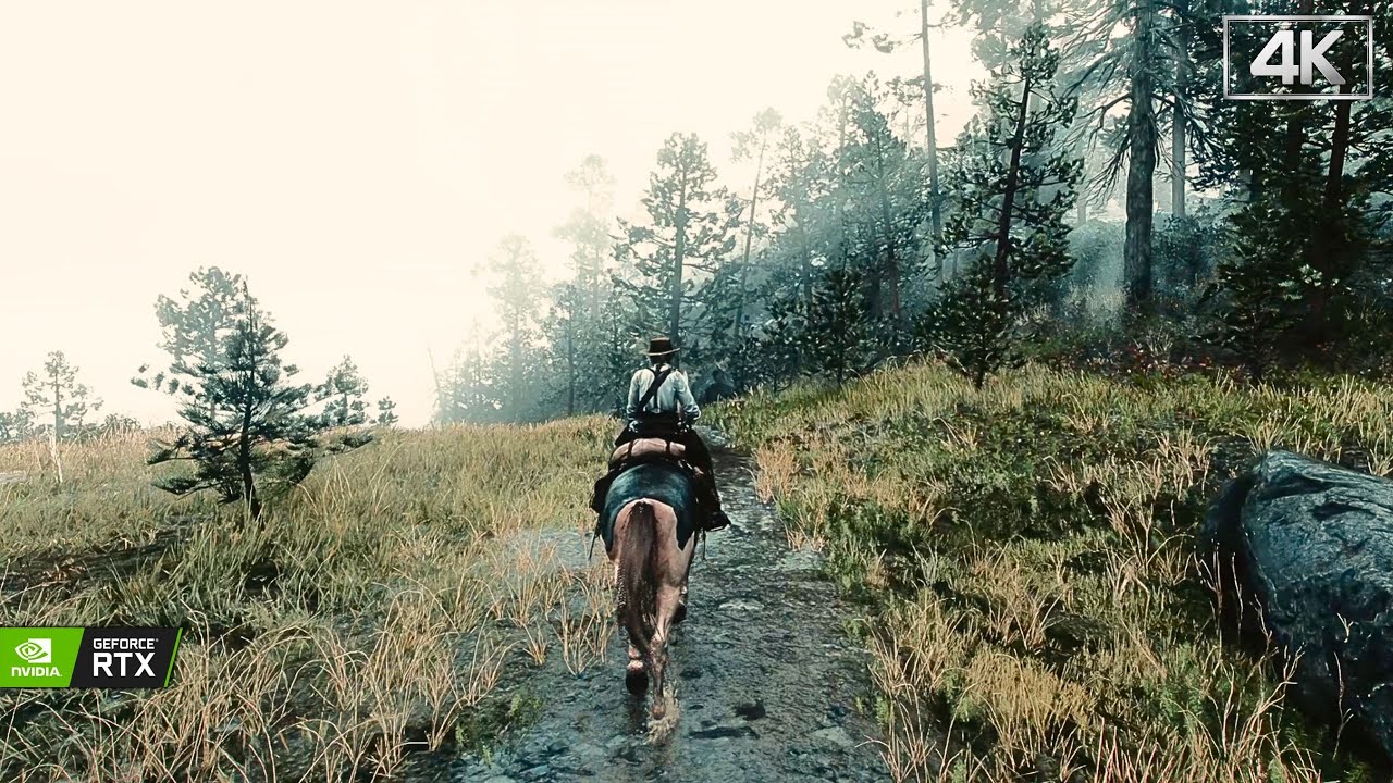 Relax Horse Ride in the Rain ( Ambrino ) | Next-Gen Photorealistic RDR2 Ultra Graphics [4K]