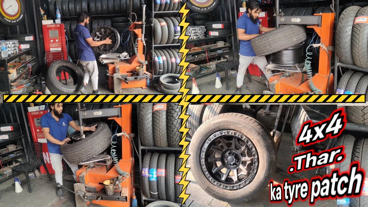 4x4 Thar ka tyre patch lagane ka bad leak hota hai ya nahin check karenge 💯🛠️🙋🔥🔥🔥