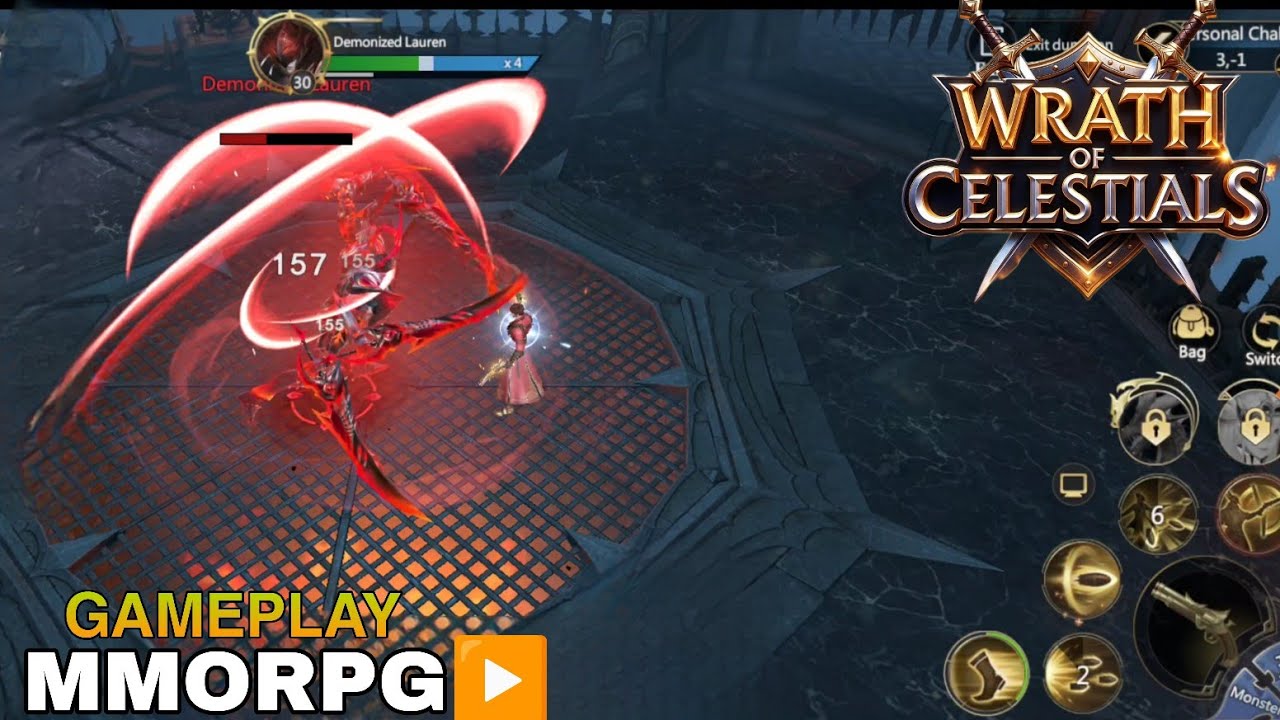 Гнев небесных геймплей MMORPG для мобильных устройств