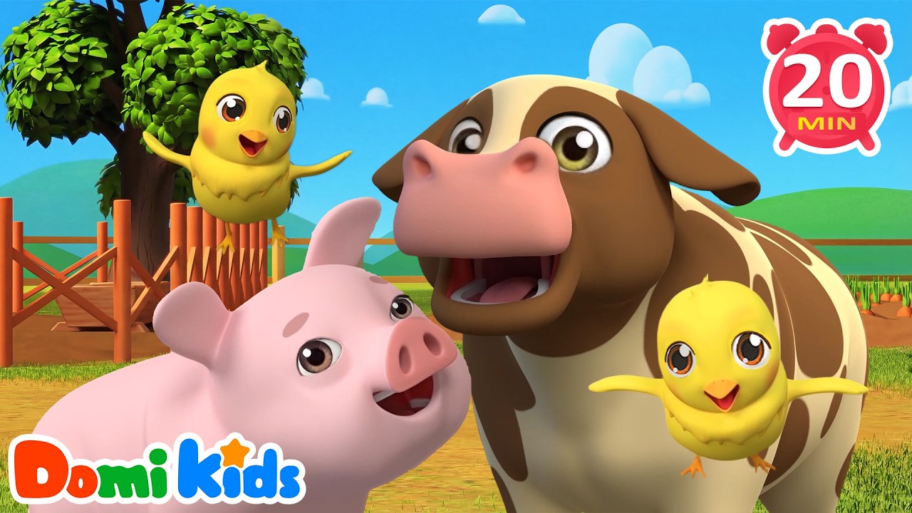 Old MacDonald Had a Farm E-I-E-I-O!  | Farm Animals | Animal Songs & Nursery Rhymes | Animal Party