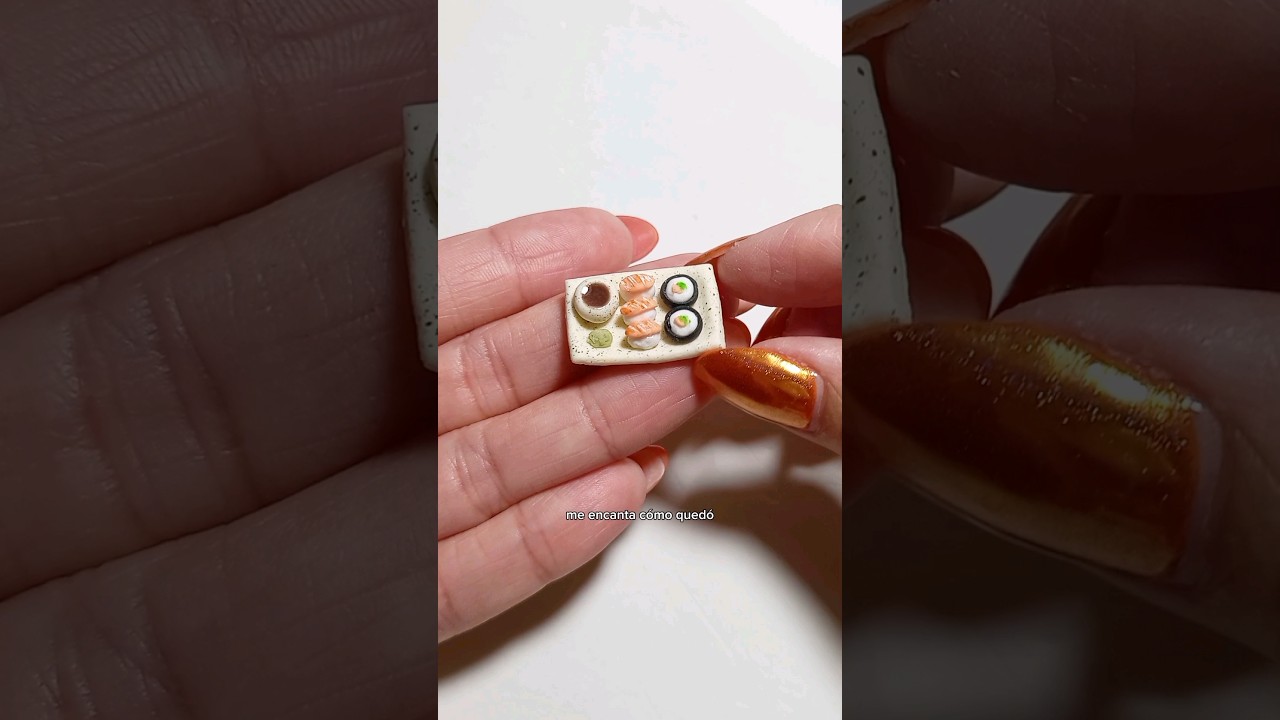 mini SUSHI de porcelana fría 🍣 #shorts #diy #manualidades
