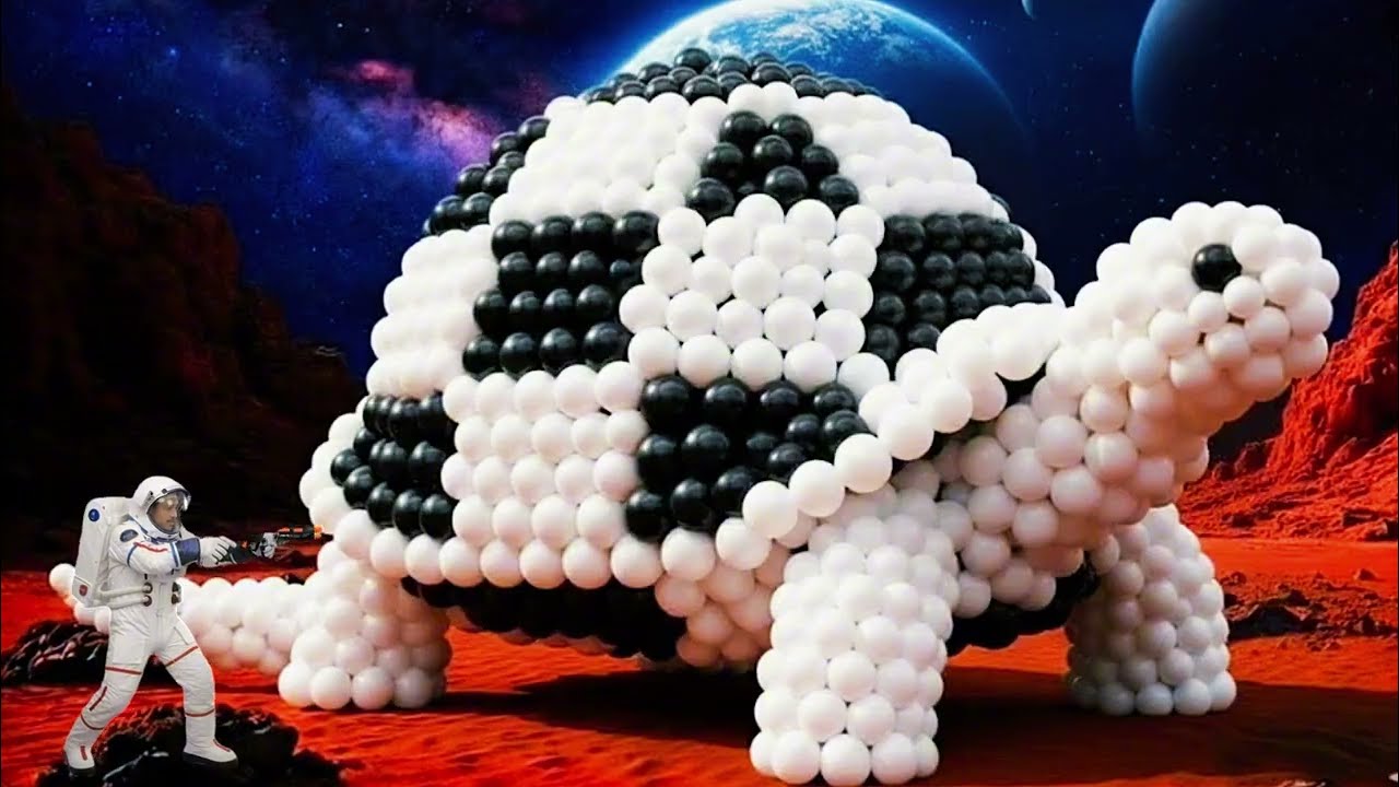 A Giant Balloon Turtle Mascot Exploring Space | Surreal AI Animation
