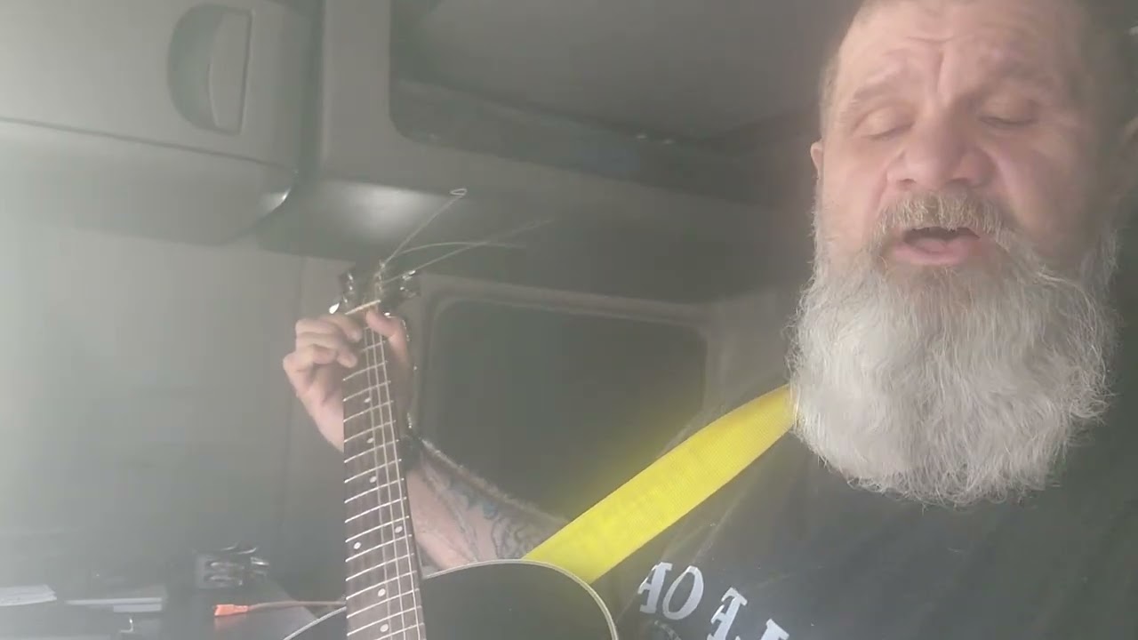 Practicing to play the guitar 