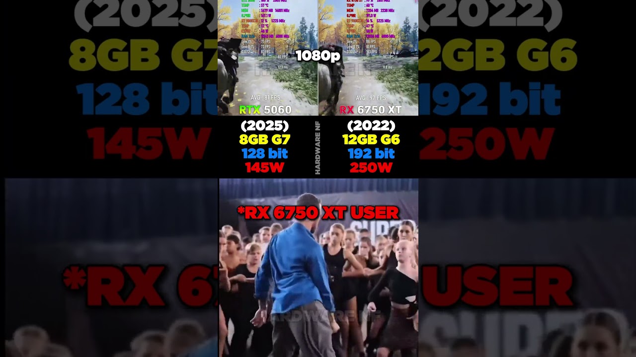 RTX 5060 VS RX 6750 XT #shorts #pcgaming #pc #graphicscard #gpu #gaming #comparison