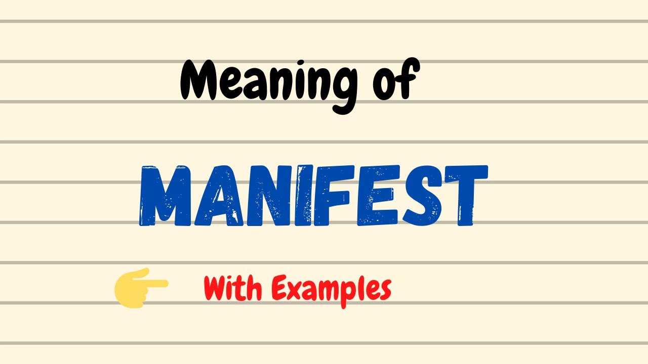 Define Manifest | Manifest Meaning | Manifestation Meaning | Daily New English Words | Vocabgram