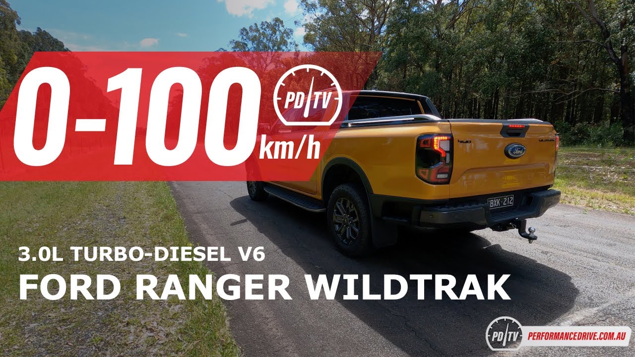 Ford Ranger Wildtrak V6 2023 года, разгон от 0 до 100 км/ч и звук двигателя
