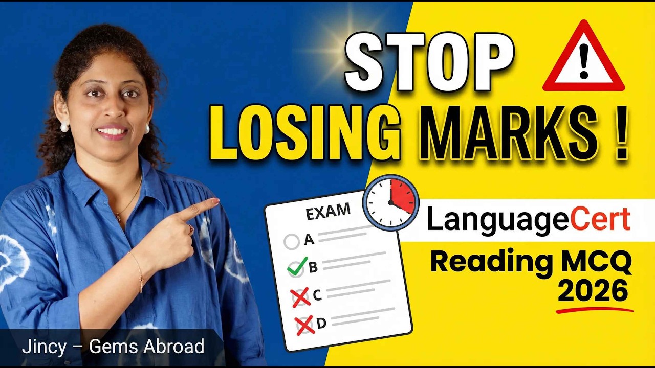 How to Solve LanguageCert Reading MCQs Easily | Time Management Strategy | Jincy - Gems Abroad