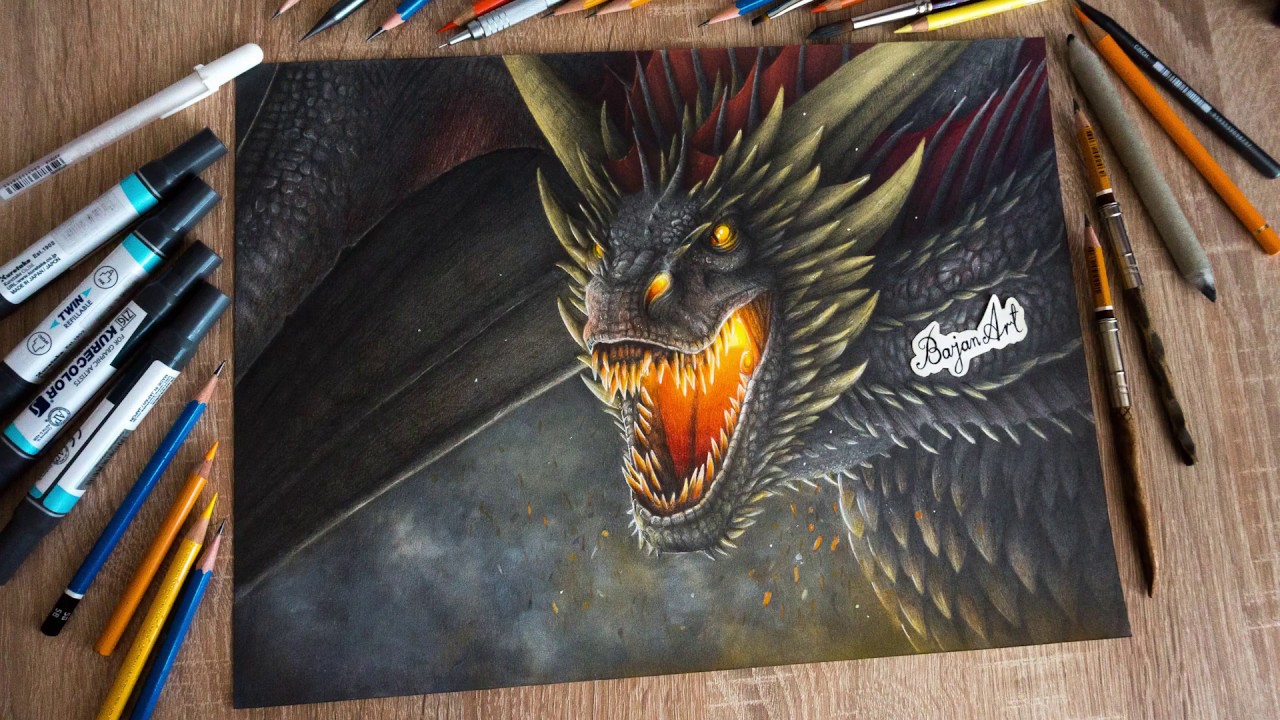 Drawing Drogon - Game of Thrones Art
