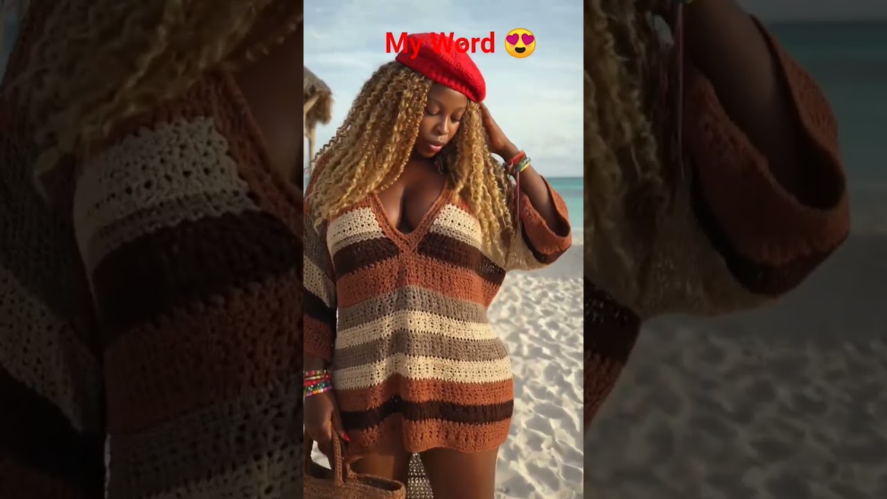 She rocked this piece. I wanna make another one🥰. #crochet #crochetbag #beach #beachwear