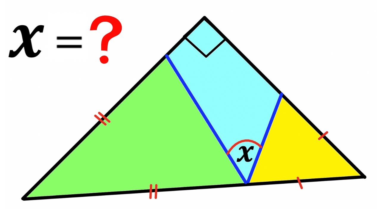 Have you tried this technique? | Find the angle X | (Two isosceles triangles in a right triangle!!!)