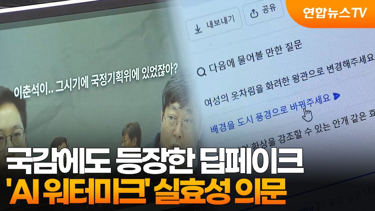 국감에도 등장한 딥페이크&hellip;'AI 워터마크' 실효성 의문 / 연합뉴스TV (YonhapnewsTV)