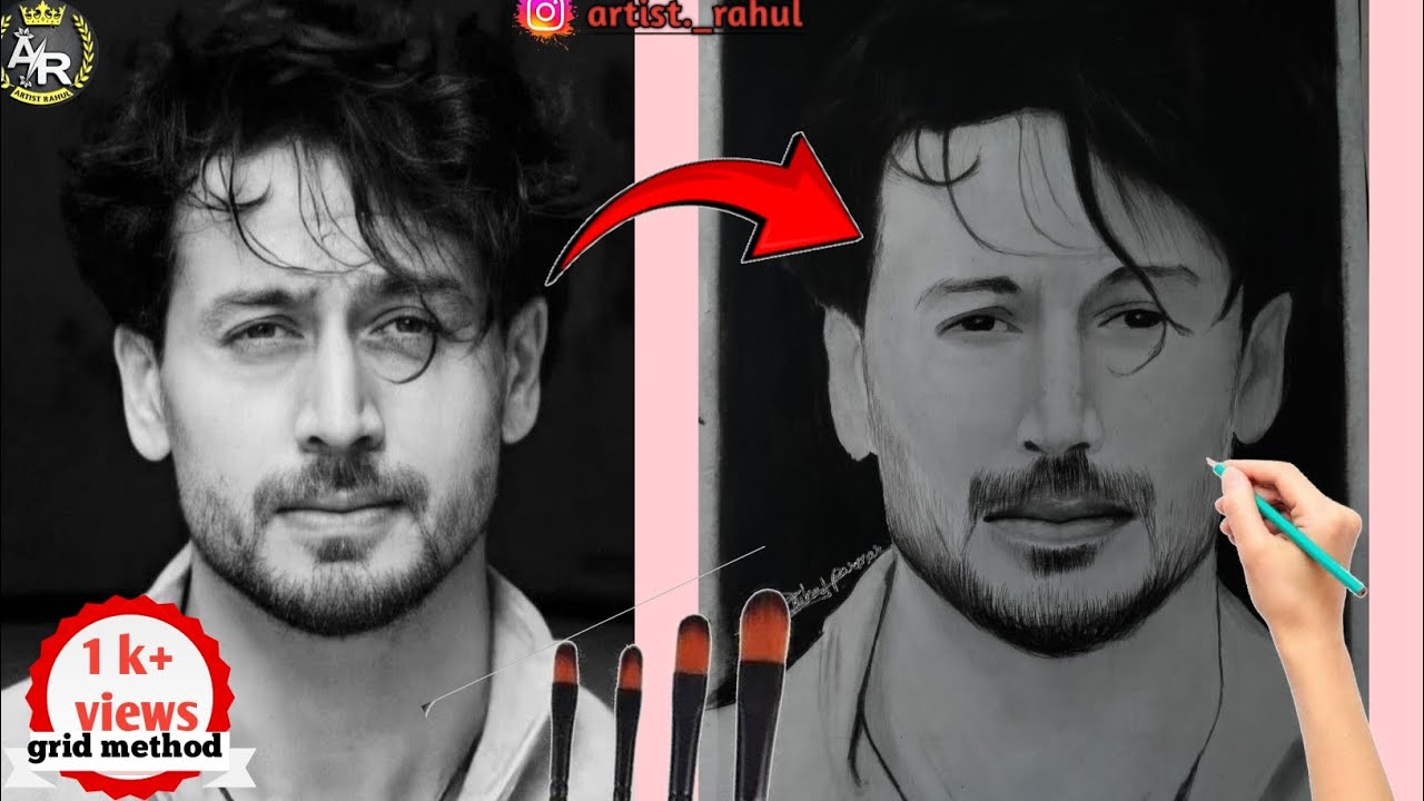 Tiger Shroff sketch complete 💯😱  how to draw realistic portrait #portraitdrawing #sketch #virul 