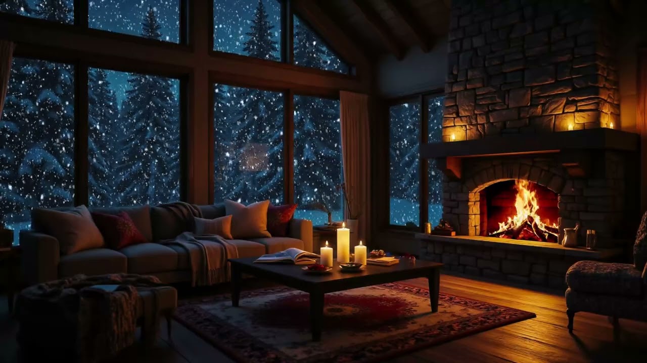 Snowfall Night Piano Music | Relaxing Winter Sounds for Sleep & Focus