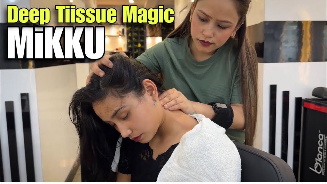 MIKKU BARBER ! Deep tissue head massage ! Reduce stress, Imsomnia, Anxiety ! Asmr sound Sensory 