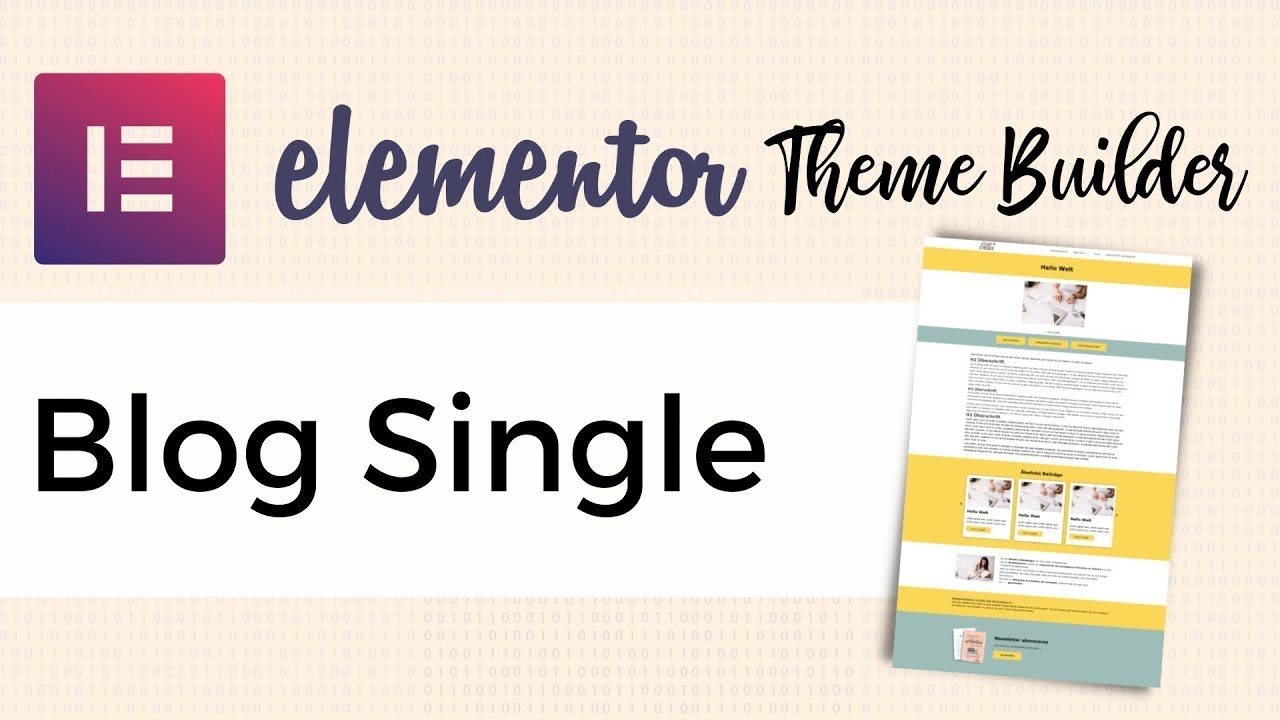 Blogartikel Design - Elementor Blog Single