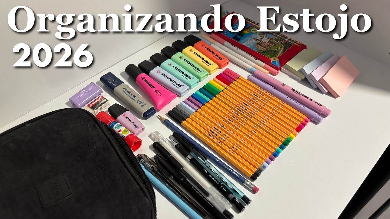 Organizando estojo escolar de 2026