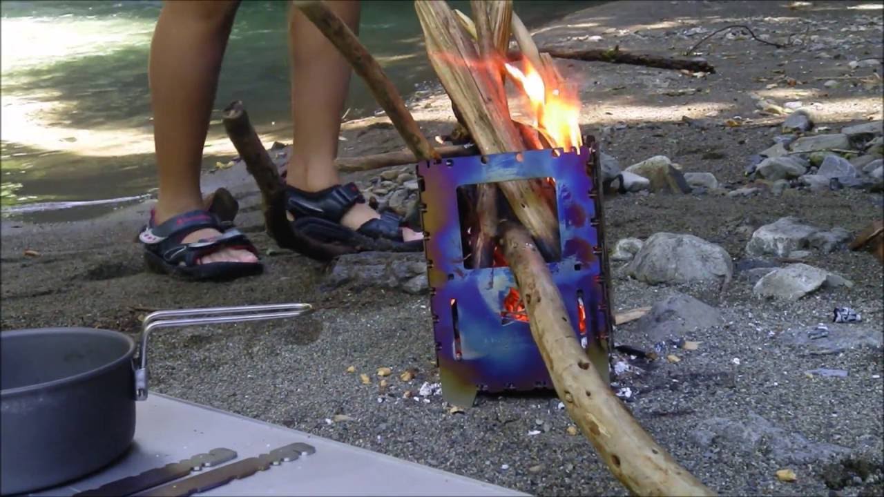 キャンピング ウッドストーブ 焚き火台 Bushbox Xl Titanium, Backpacking Wood Stove