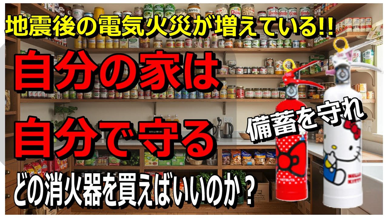 【防災】大地震後の電気火災どうしたらいいの？消火器がないと命も家も備蓄も守れません