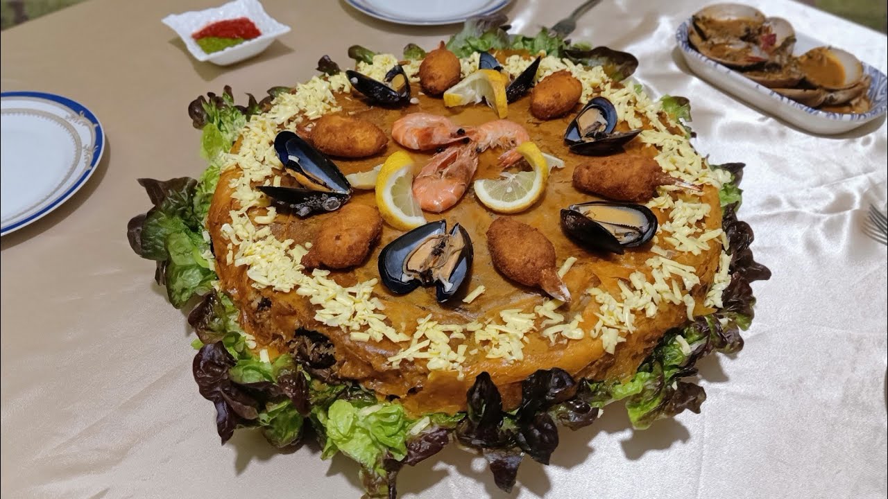 بسطيلة 🦑🦐🦪🍤دالحوت🦞🦪🍤🦑🐙مرافق مع محار البحر على طريقتي