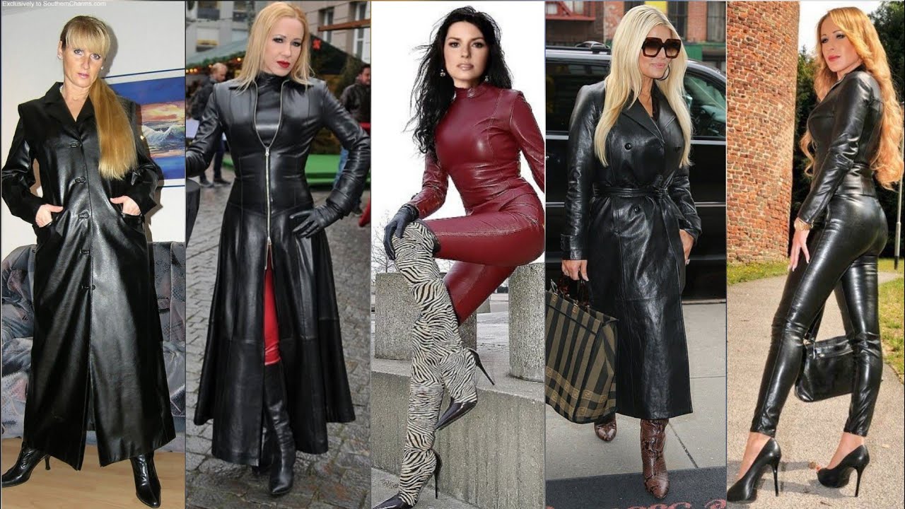American street style fashion of German latex & leather full long outfits