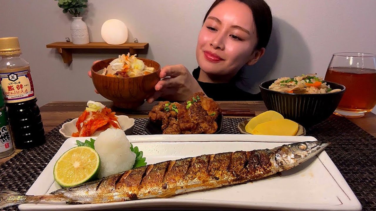 【ASMR】秋刀魚定食[EatingSounds モッパン 咀嚼音 먹방]
