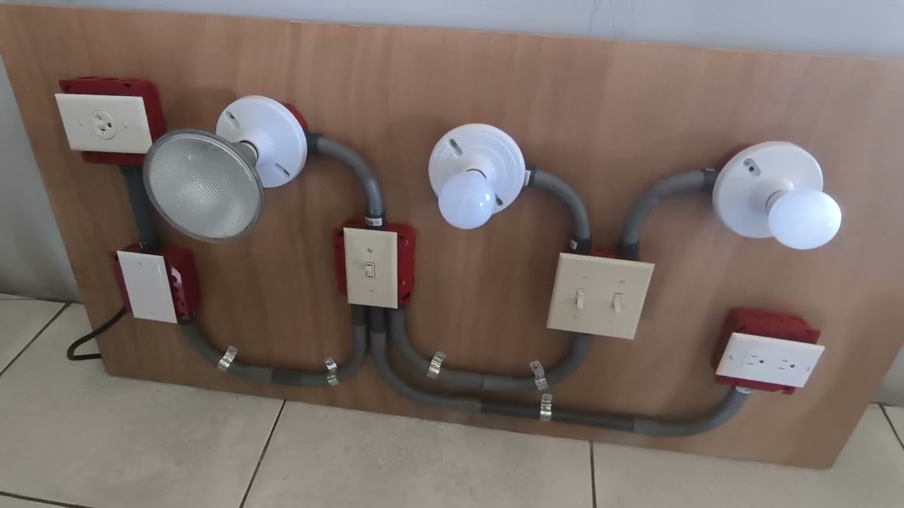 🔌Circuito eléctrico y control de luces A-B Y W. Mediante interruptores sencillos y 3 vías.