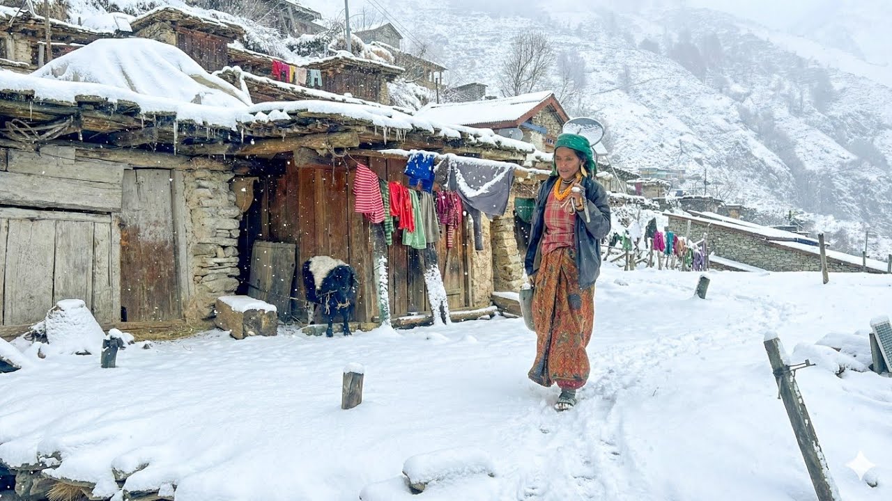 Life in Extreme Winter | Poor Mountain Family Surviving Snowfall Without Help