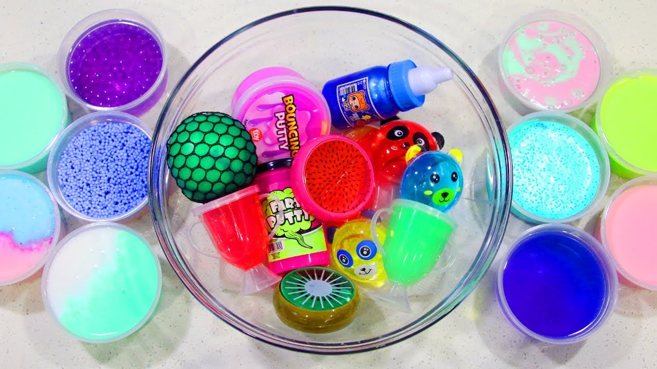 Making Huge Slime Smoothie with Store Bought Slime & Homemade Slime!