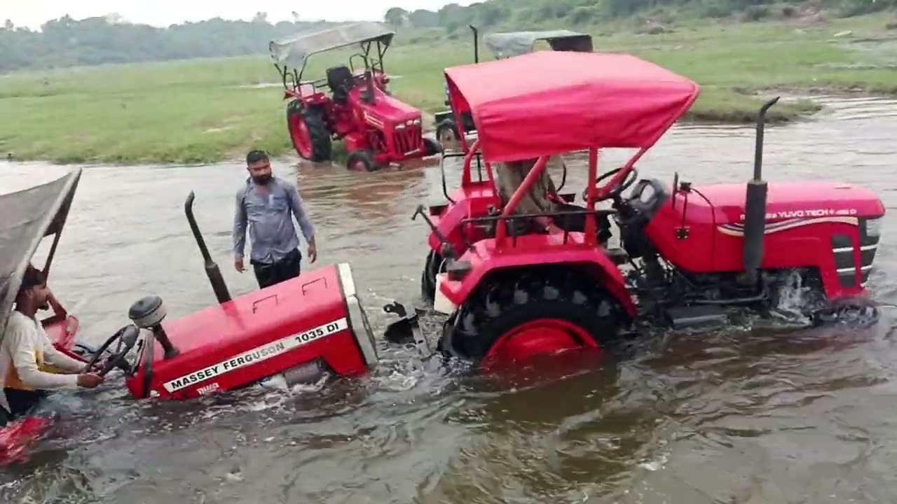 मैसी ट्रैक्टर बुरी तरह फस गई कैसे निकाला 4x4 ट्रैक्टर से