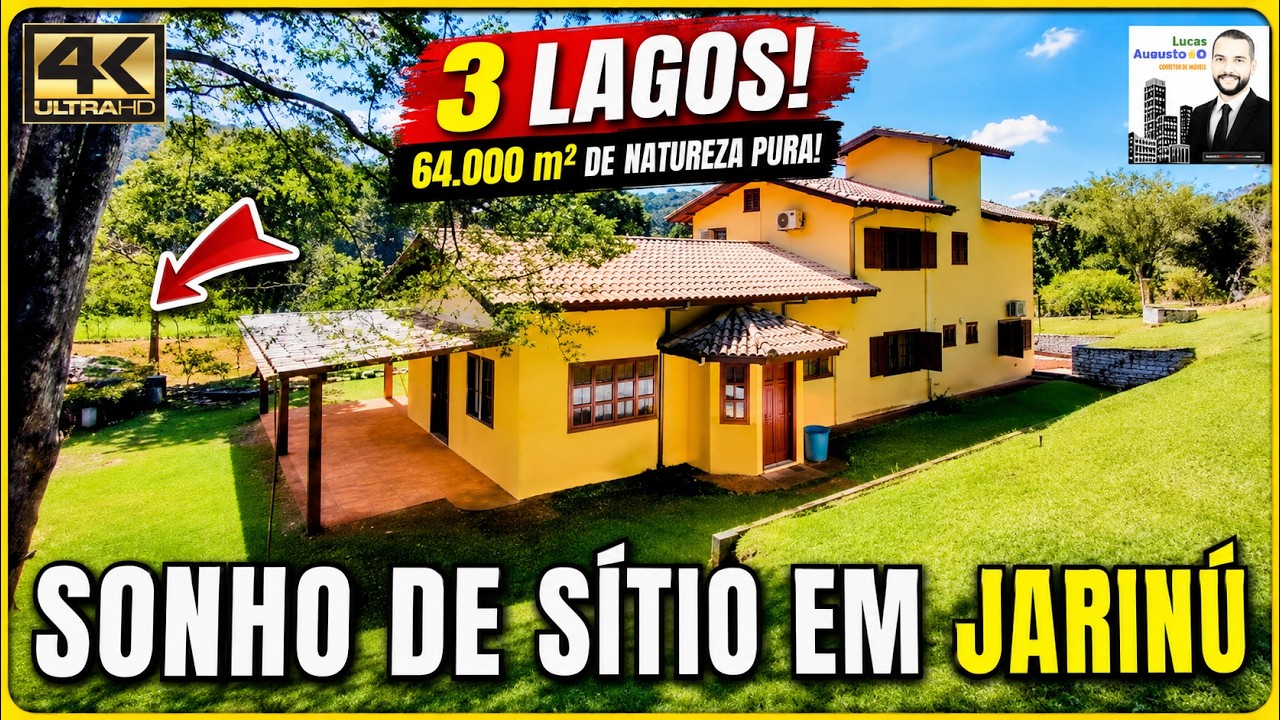 🏞️ SÍTIO PARADISÍACO COM 3 LAGOS EM JARINÚ - SP | TOUR COMPLETO EM 64.000 m² DE NATUREZA PURA!