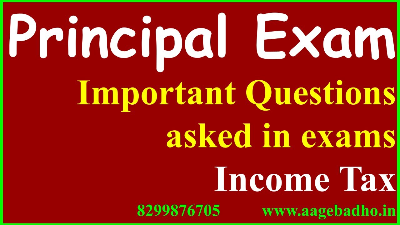 Income tax - 4  (KVS NVS EMRS Principal Exam Preparation) Important questions asked in exams
