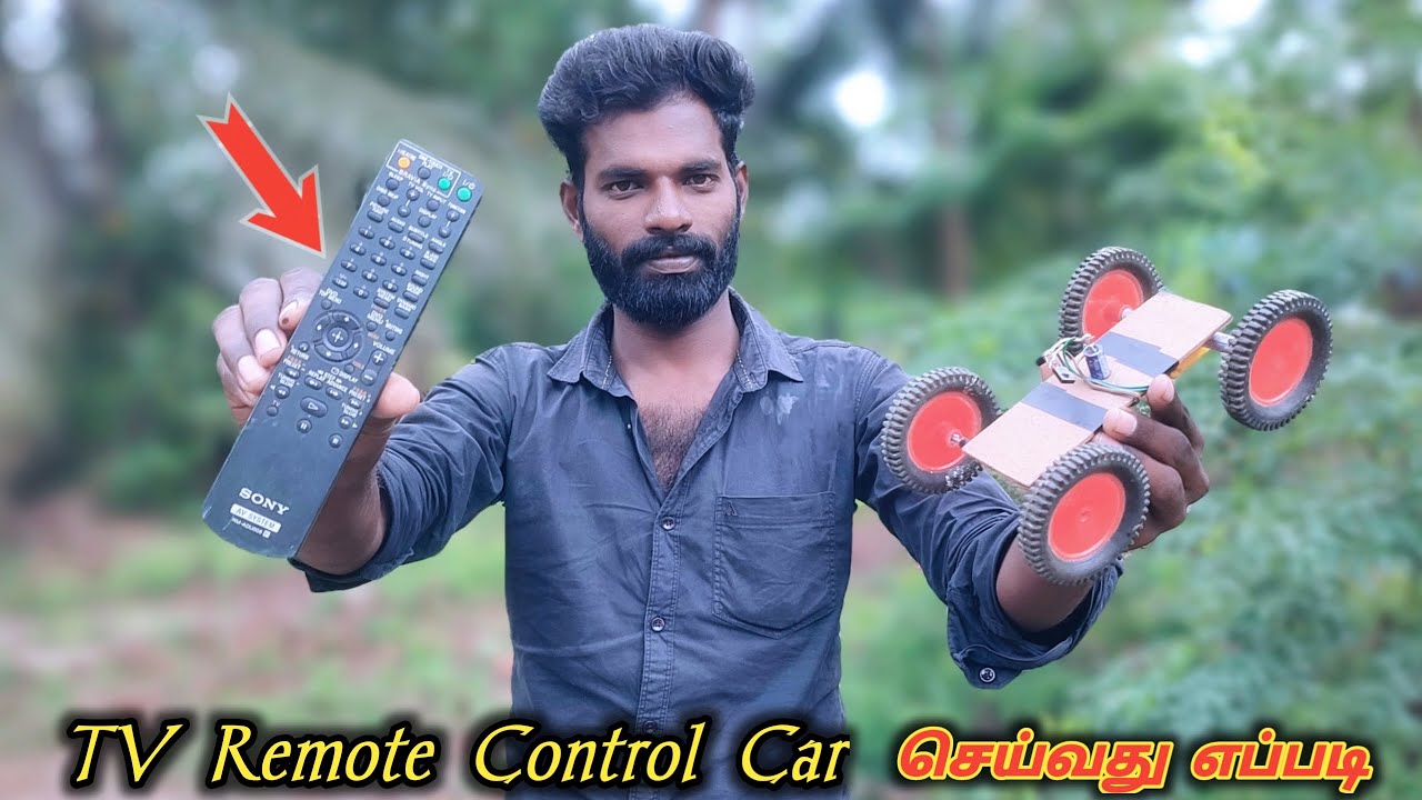 How to Make TV Remote Control Car // Remote Control Car செய்வது எப்படி // Sakthi Experiment