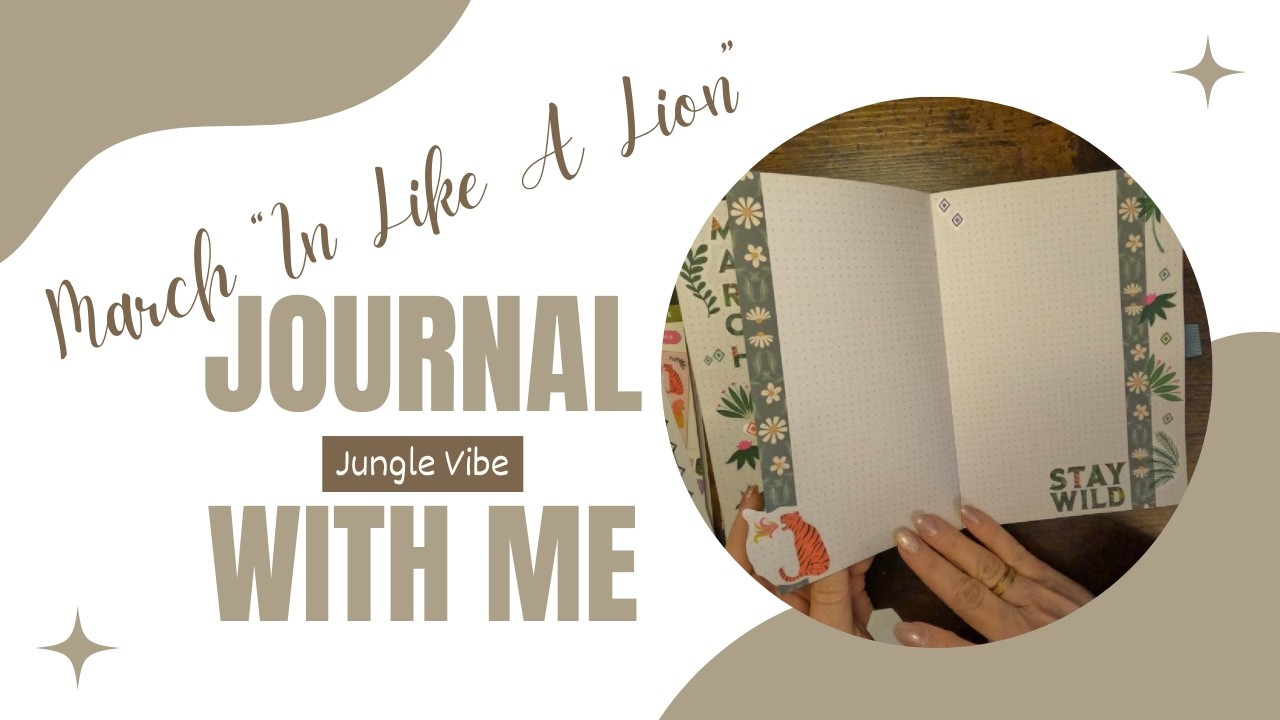 March Plan With Me Jungle-Themed Journal Spread | “In Like a Lion”