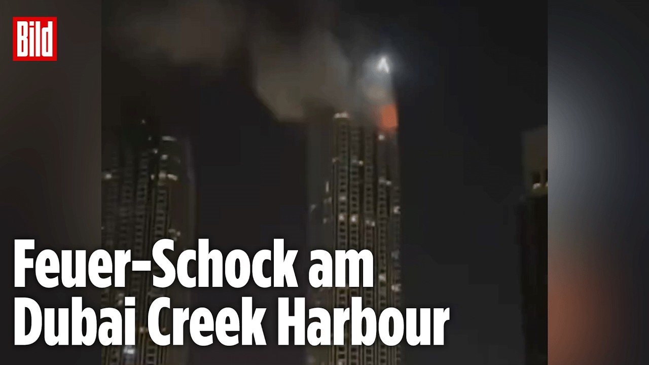 FEUER NACH DROHNEN-CRASH: Dubais Luxus-Turm steht in Flammen