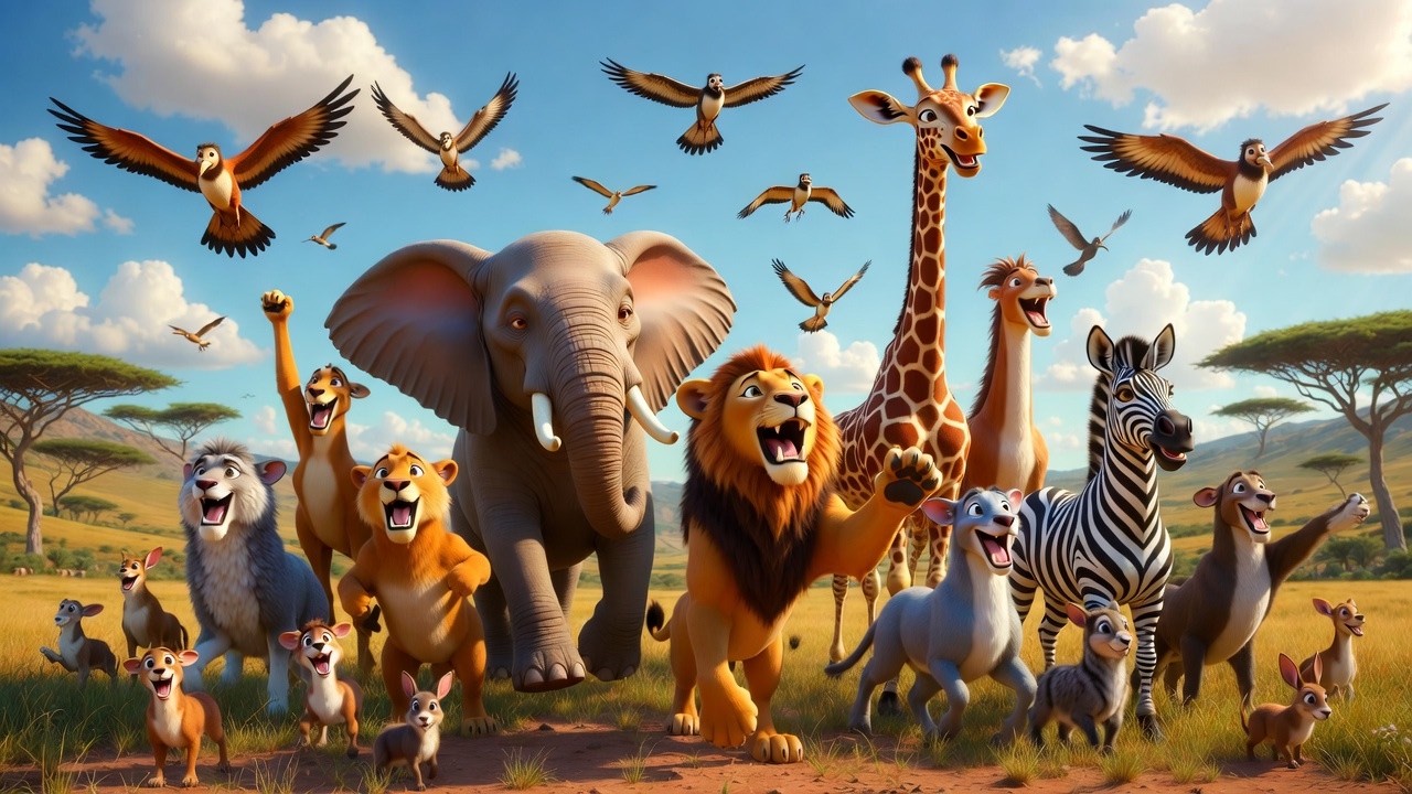 ABC Safari Animals A to Z 🦁🌈  Learn Alphabet with Colorful Jungle Animals  Fun ABC Song for Kids