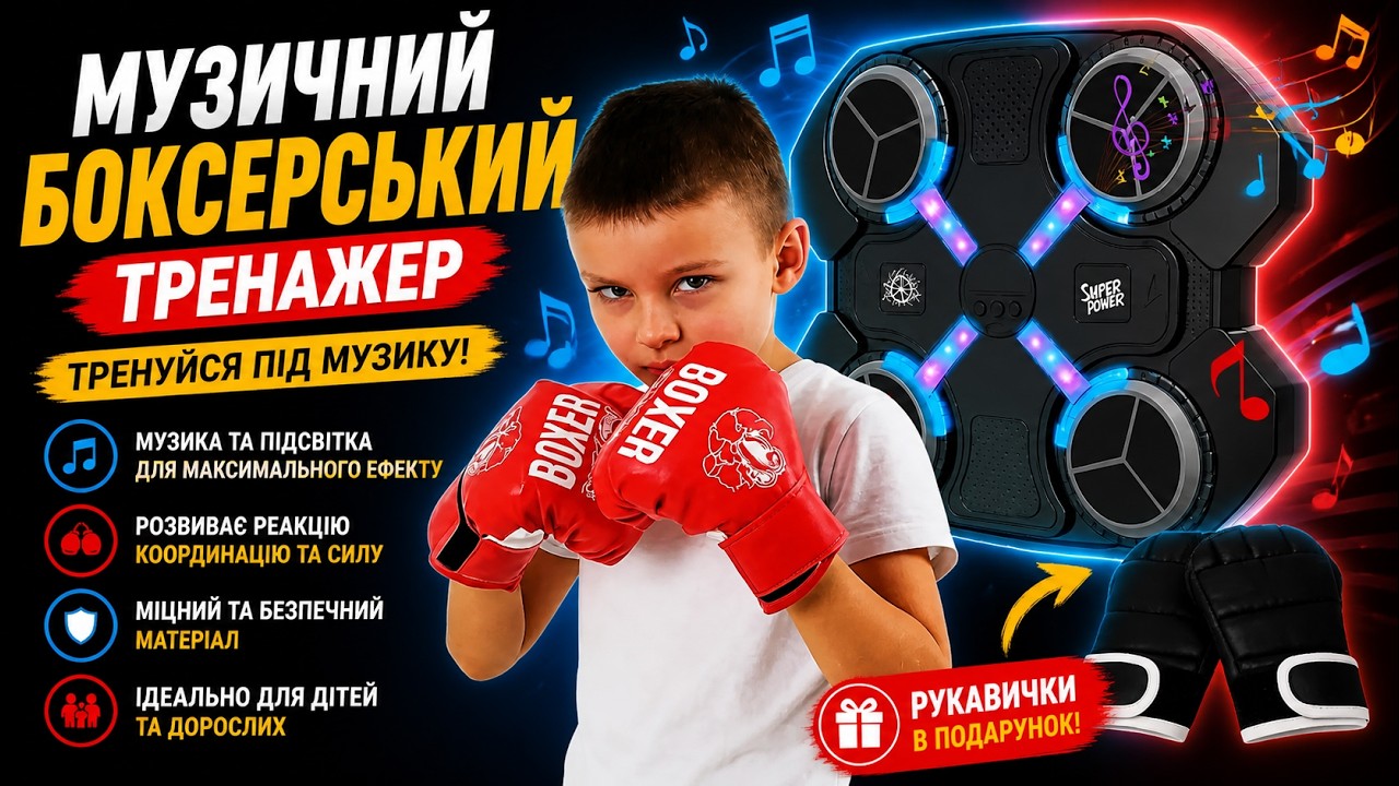 Боксерский тренажер на стену для детей Music Boxing Target Bluetooth ME-139