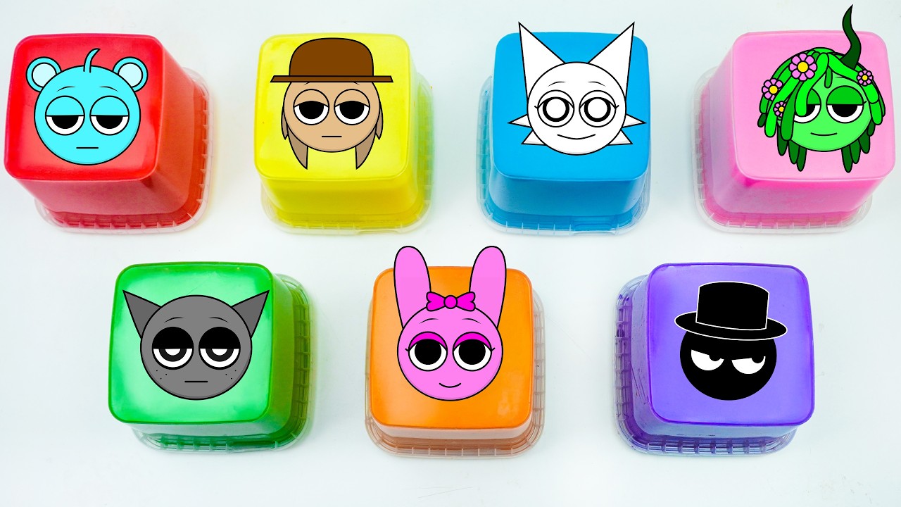 💖Paper DIY💖 Unboxing Colorful Slime Cubes with Sprunki Surprises 🎁