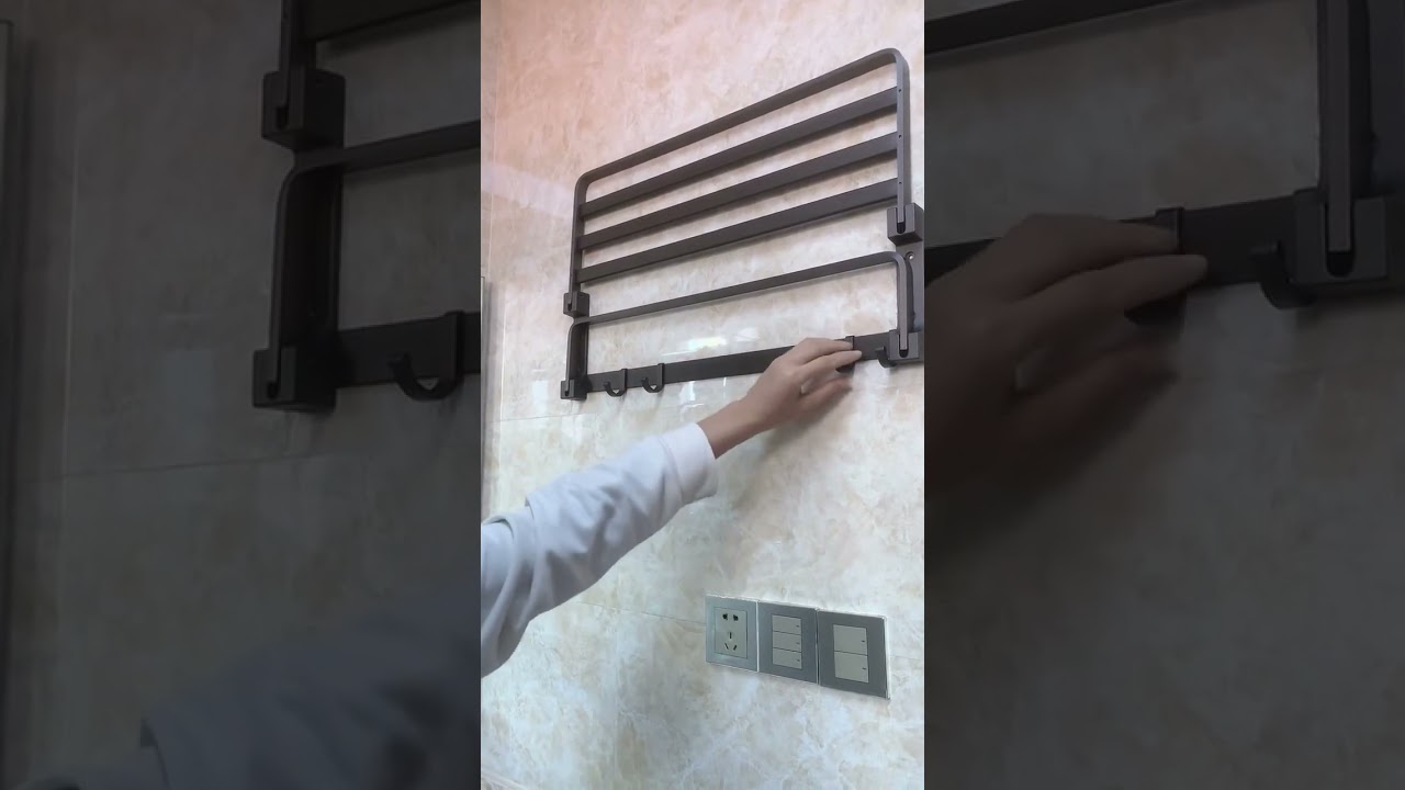 Product Link in Bio #603 ✅ Elegant Life Space-Saving Foldable Aluminum Towel Rack