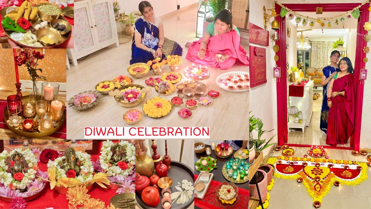 DIWALI CELEBRATION || A Different Type of Diwali Puja This Year || Diya Decorations || Dinner Menu