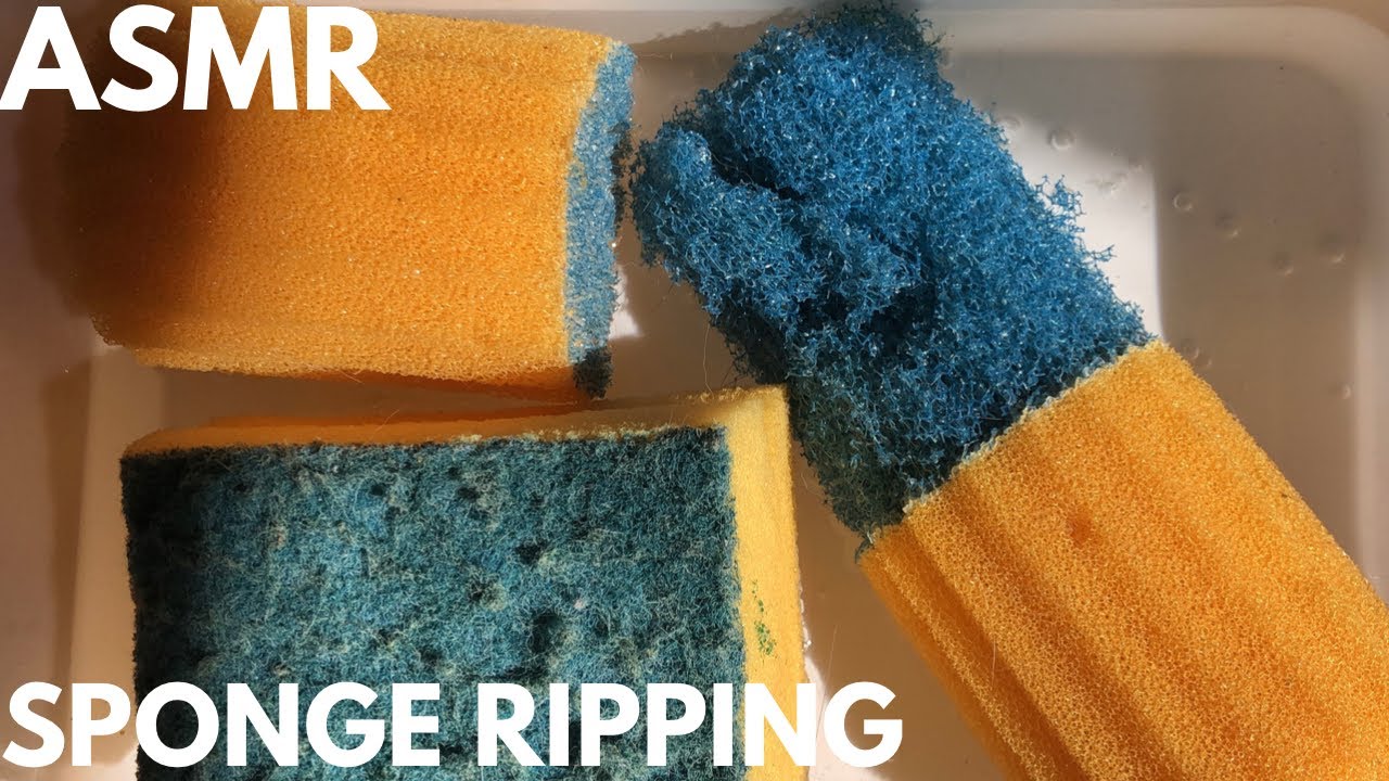 ASMR Soapy Used Sponges Ripping