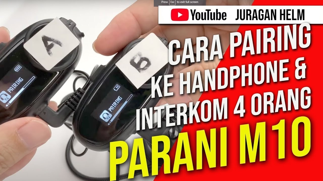 Parani : Cara Pairing Handphone, Musik, Radio dan Pairing Intercom 4 Orang | Juragan Helm
