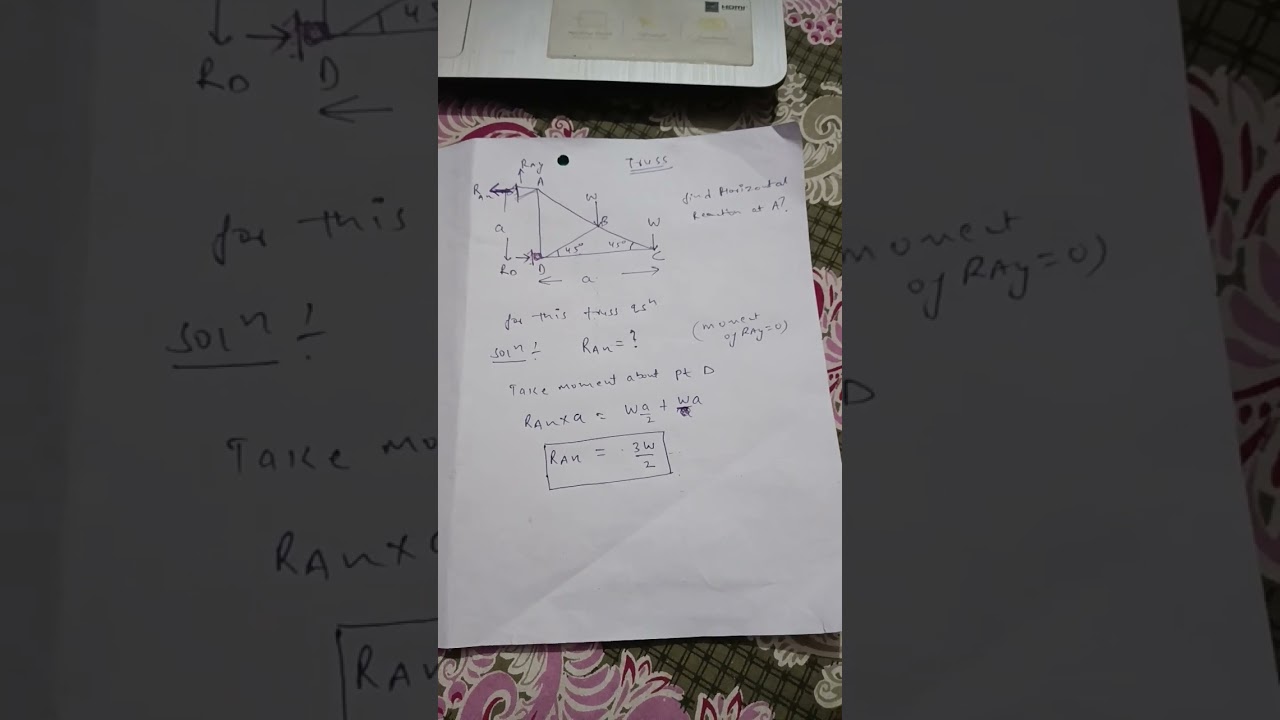 truss reaction calculation over