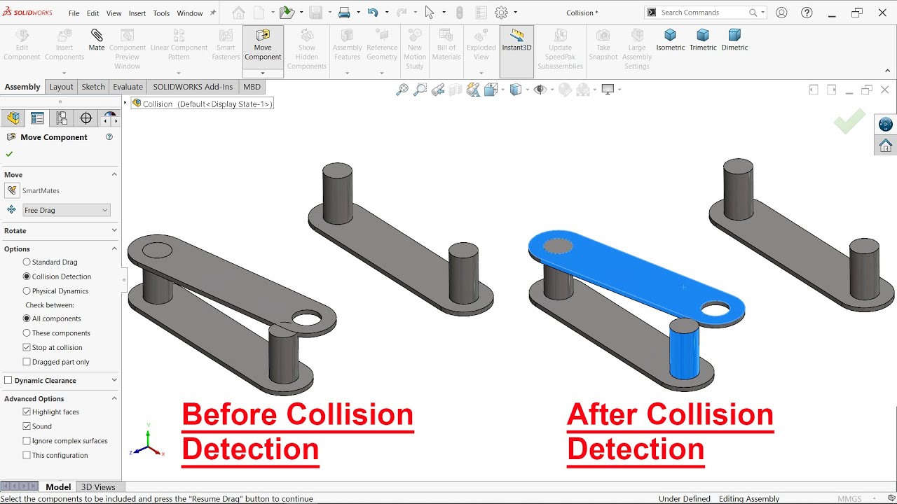 Collision Detection in SolidWorks Assembly