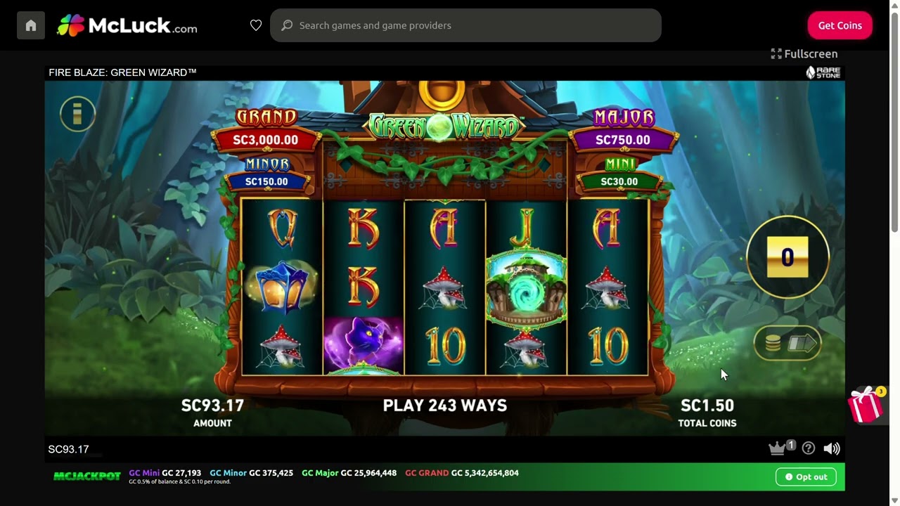New 3x Catch Fish Game, Green Wizard 1st Spin Bonus and 3 Porky Banks Extra on McLuck.com 5/9/25