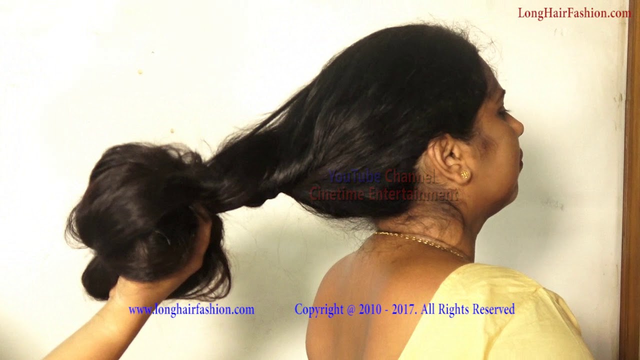 Extra Huge Bun Play with Thick Loose Hair Play